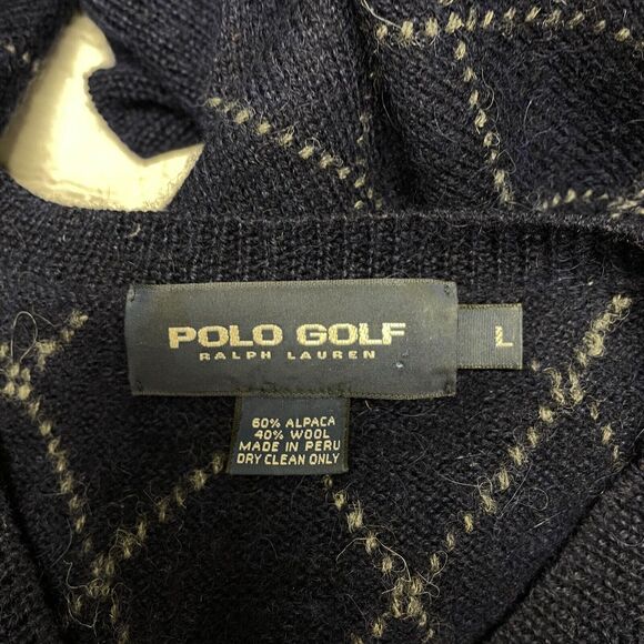 Vintage Polo Golf Ralph Lauren Men Alpaca Wool Blend Sweater Size Large M248 -6 - Picture 10 of 16